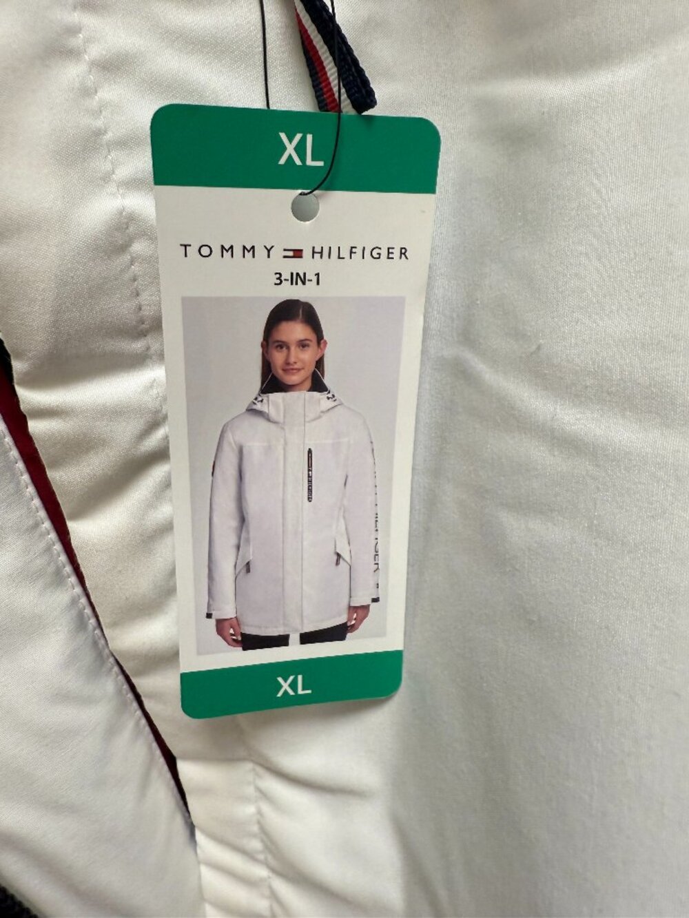 New NWT Tommy Hilfiger 3-in-1 Systems Jacket Size XL White/ Blue NEW